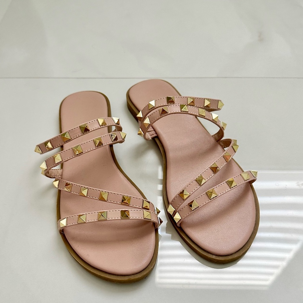 Studded Slide Flat Sandals